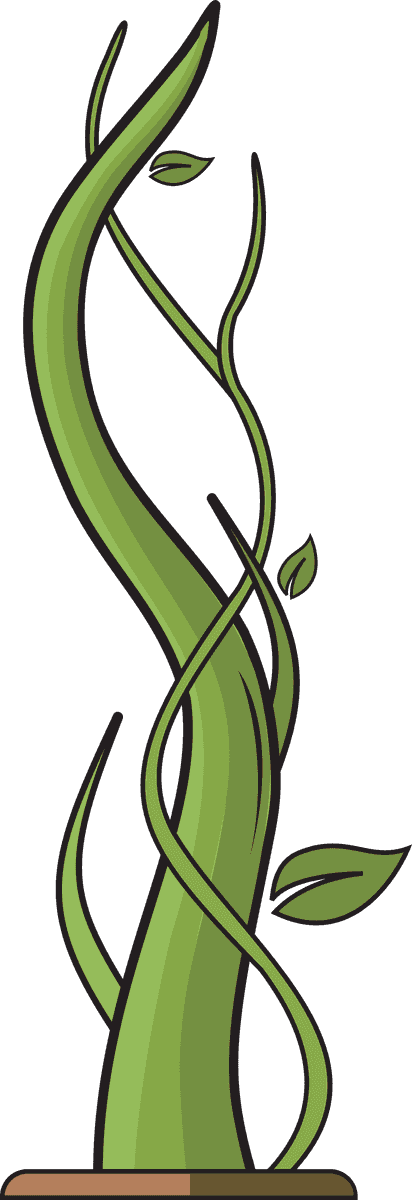 green growing plant beanstalk illustration for eco-friendly projects and nature themes