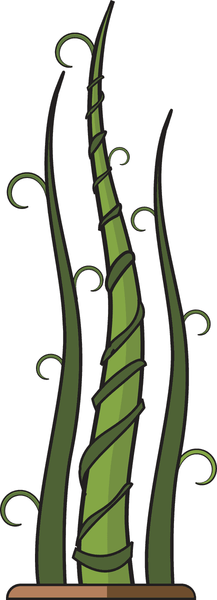 green growing plant beanstalk illustration with spiral vines for eco-friendly themes