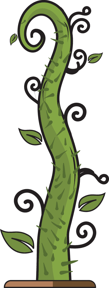 green growing plant beanstalk illustration for environmental themes and sustainability projects