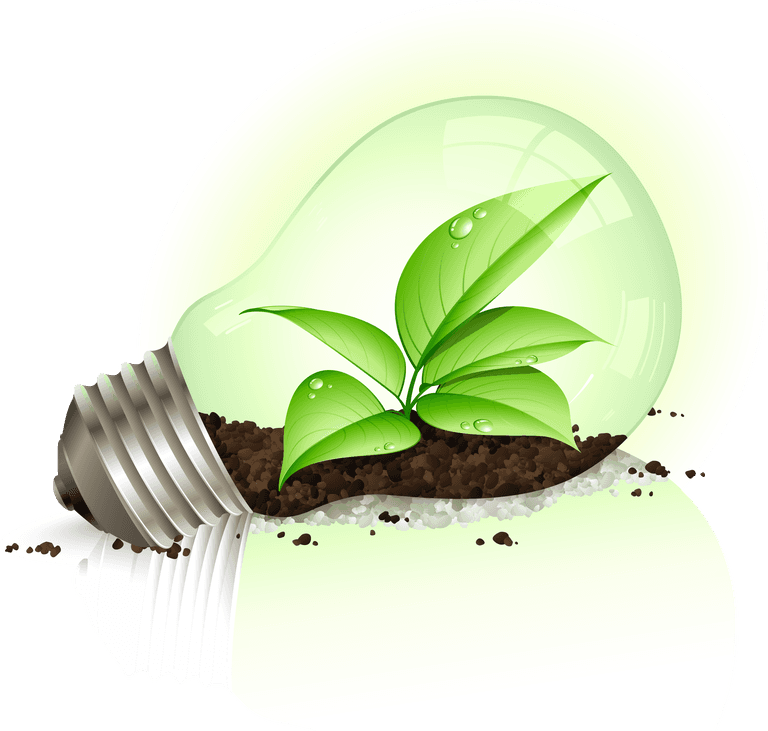 green leaf green leaf and energysaving lamps vector
