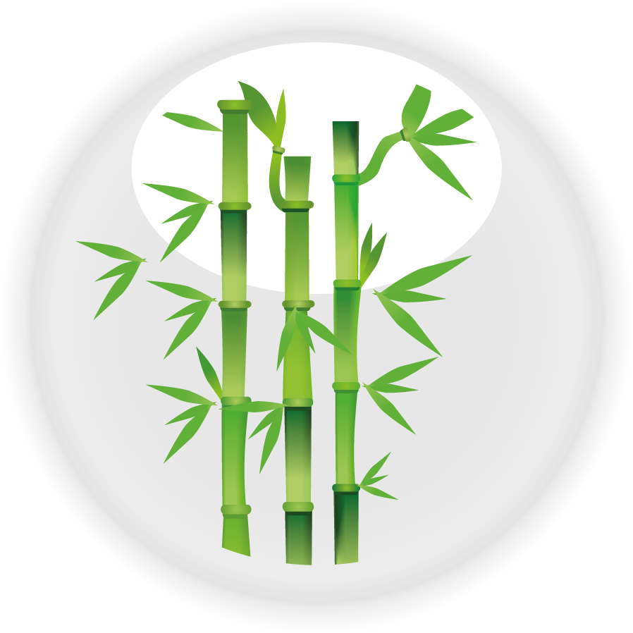 green nature on white icons featuring bamboo stalks for eco-friendly design applications