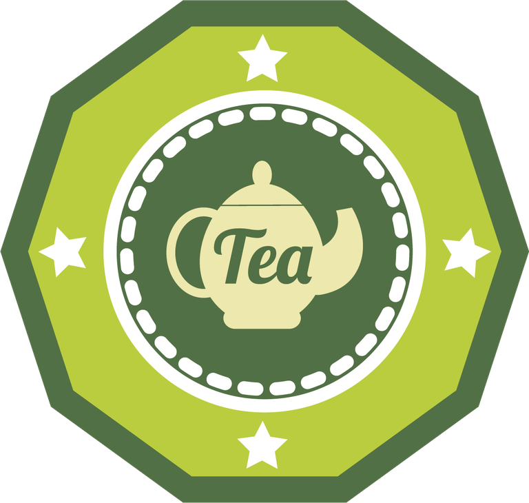 green tea labels icons featuring a teapot and circular badge for all packaging needs