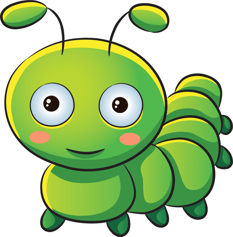 green worm the lovely insect plant vector