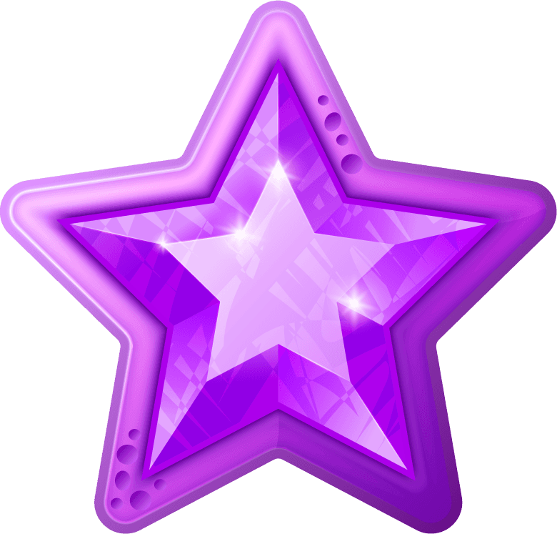 gui cartoon buttons set with sparkling star shapes for playful interfaces and apps