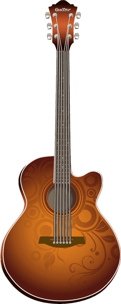 guitar various womens haircut vector style with elegant curves and vibrant colors for creatives