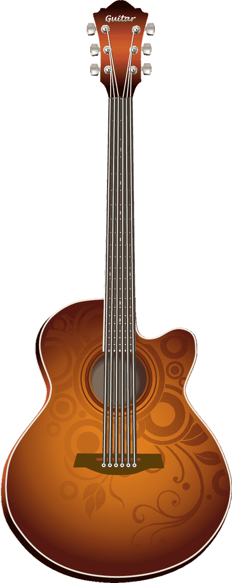 guitar various womens haircut vector style with elegant curves and vibrant colors for creatives