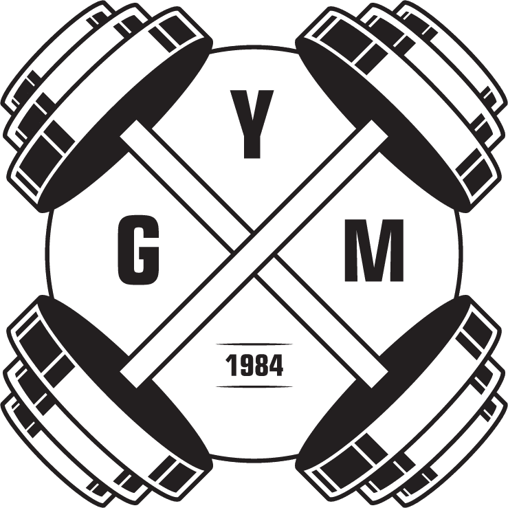 gym retro logos set