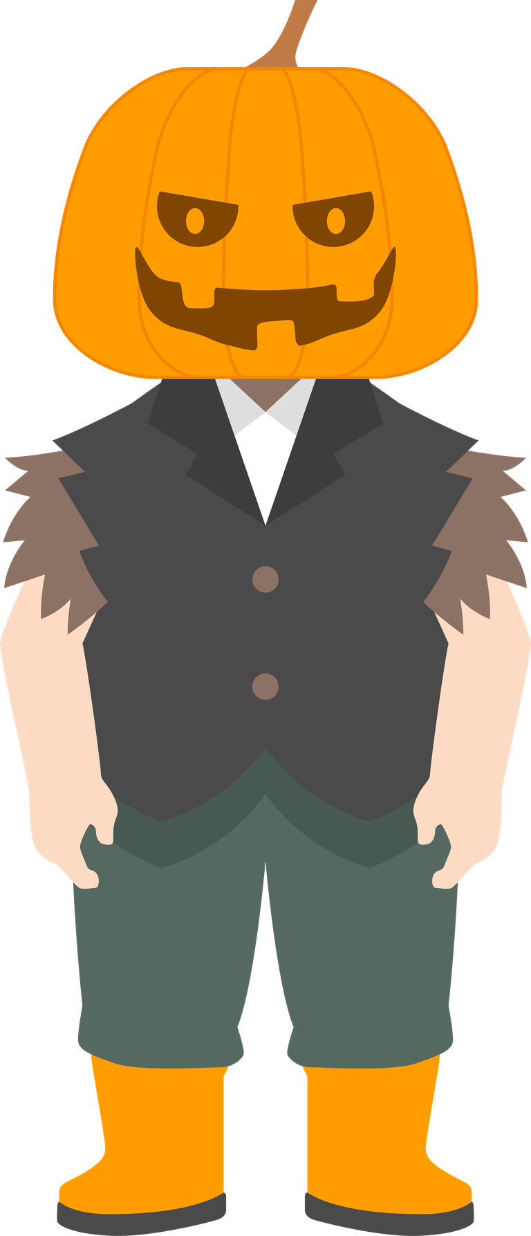 halloween character costumes assortment featuring a spooky pumpkin-headed figure for festive fun