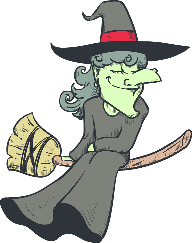 halloween colorful characters halloween witch flying with broom for festive fun