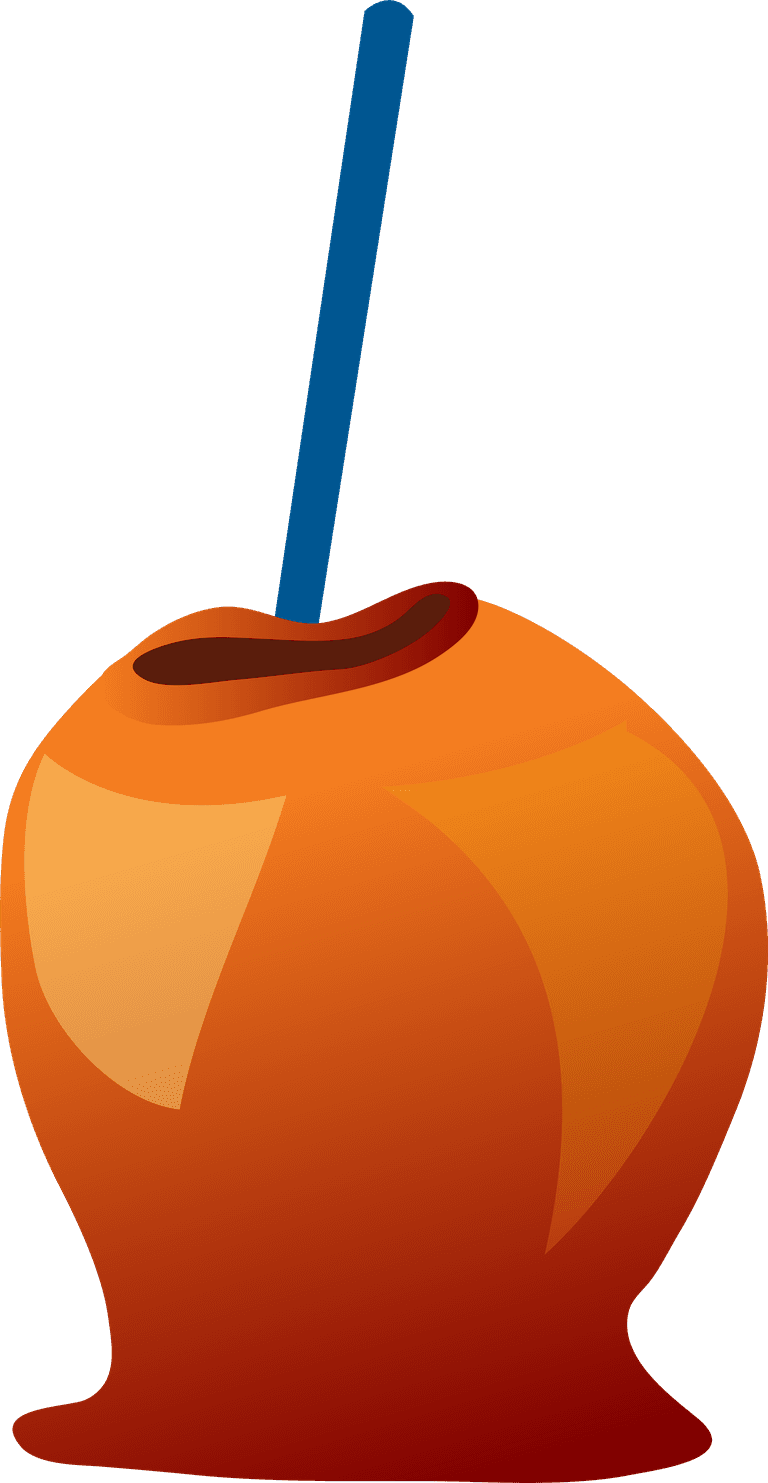 halloween design element icon set featuring festive caramel apple with vibrant colors