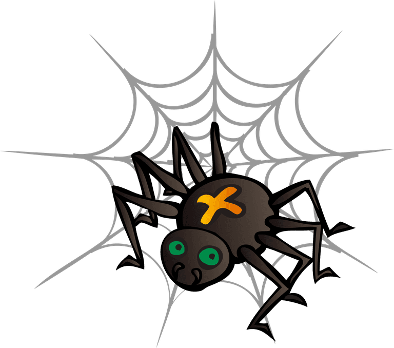 halloween design element icon set featuring spooky spider and web for festive decorations