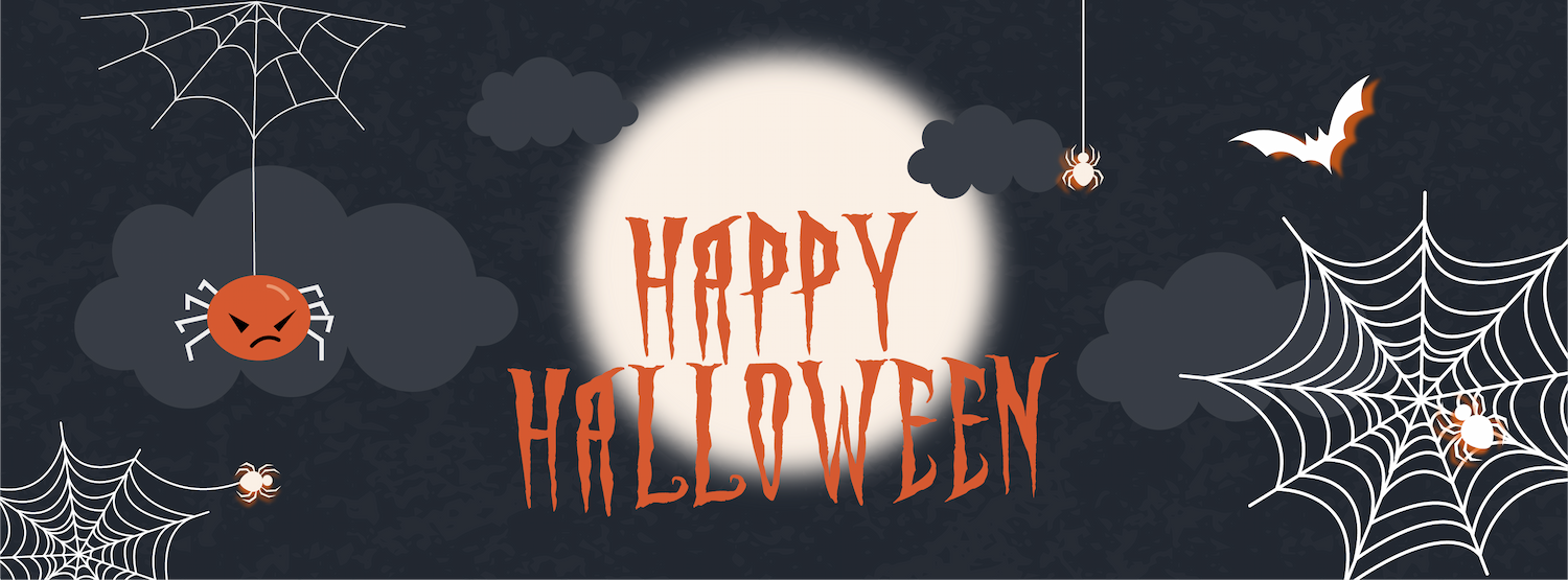 halloween event facebook cover template with spooky elements and festive style