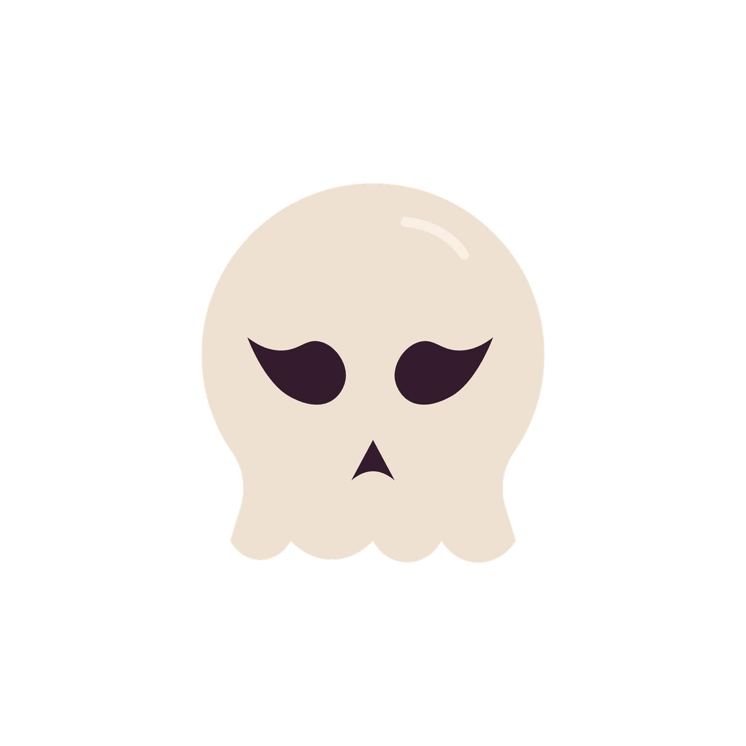 halloween skull and ghost element illustration