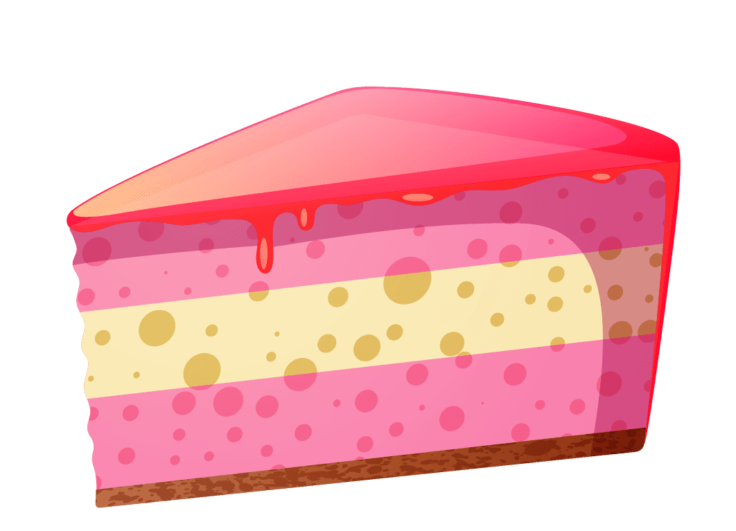 hand drawn colorful sweet cakes slices pieces