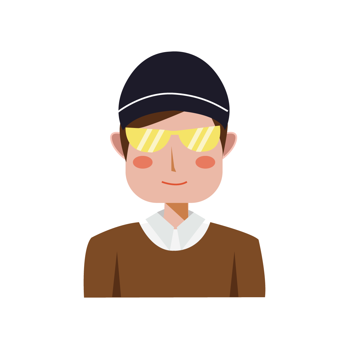 hand-drawn flat modern avatar for social media profiles