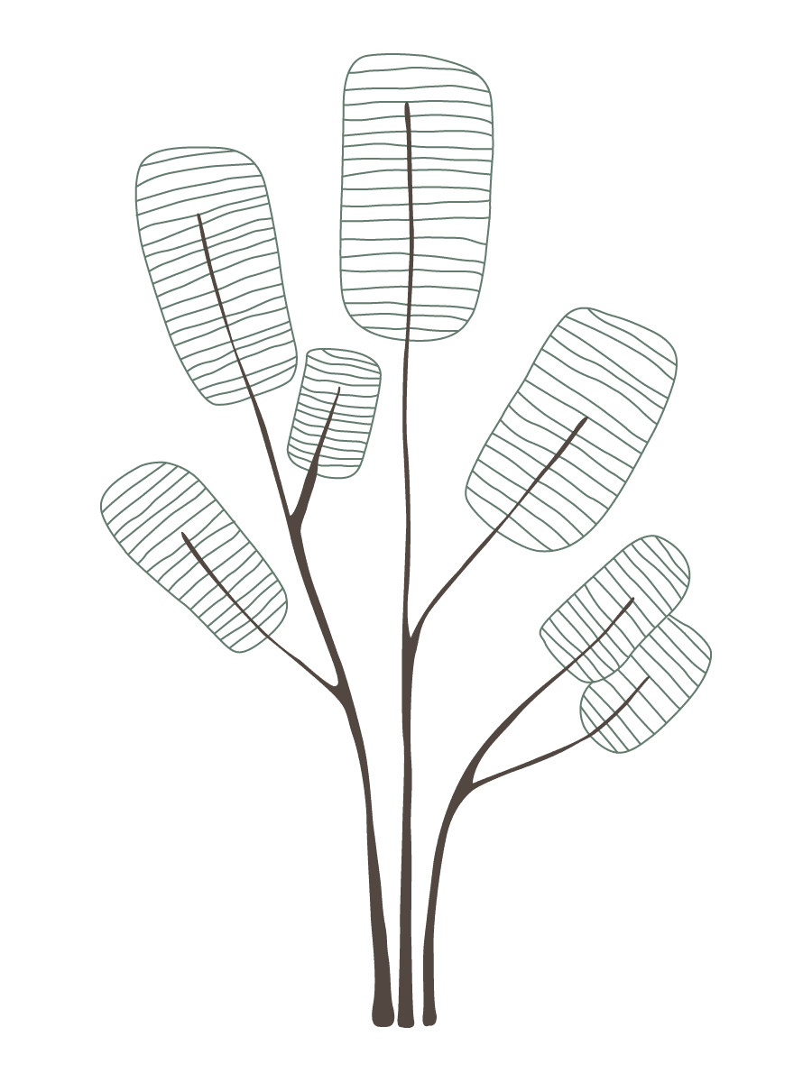 hand drawn minimalist tree silhouette illustration