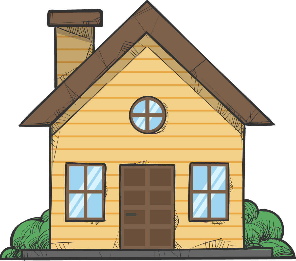 hand drawn modern house illustration with charming details for cozy living spaces