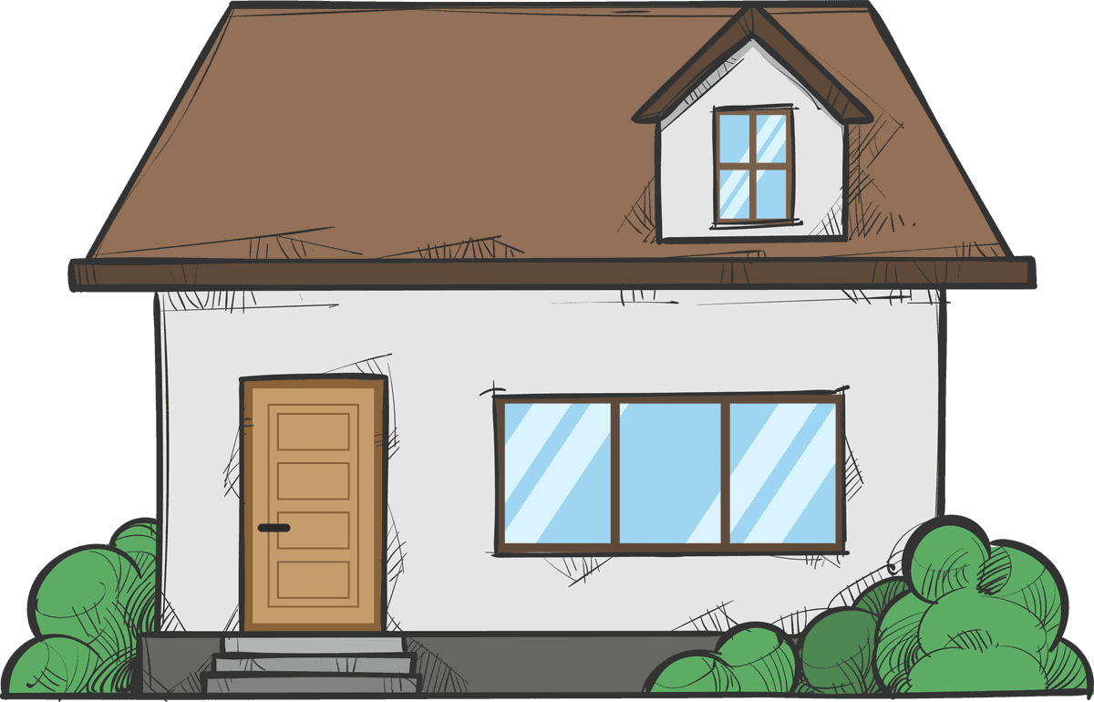 hand drawn modern house illustration