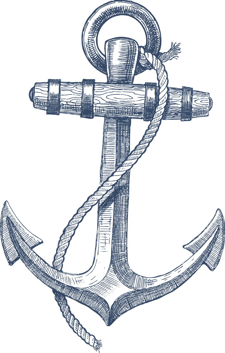 hand drawn nautical objects vector featuring detailed nautical anchor for maritime projects