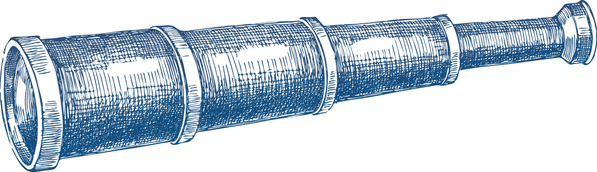 hand drawn nautical objects vector featuring a telescope for oceanic adventures and exploration
