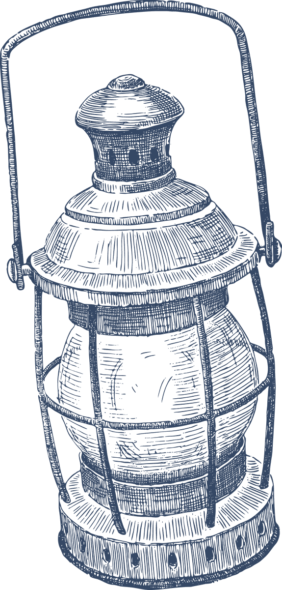 hand drawn nautical objects vector lantern for a vintage marine theme or decor