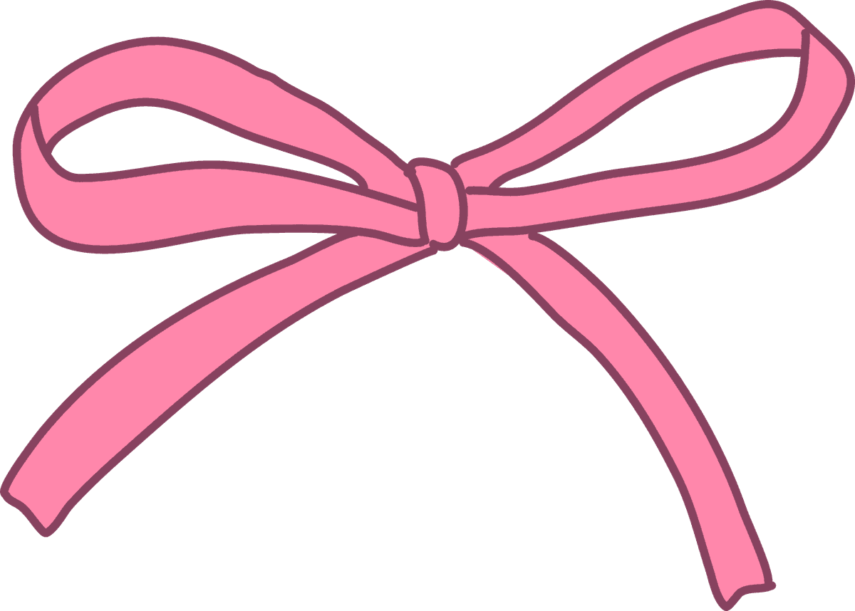 hand drawn pink ribbons for creative crafting projects and personalized gifts