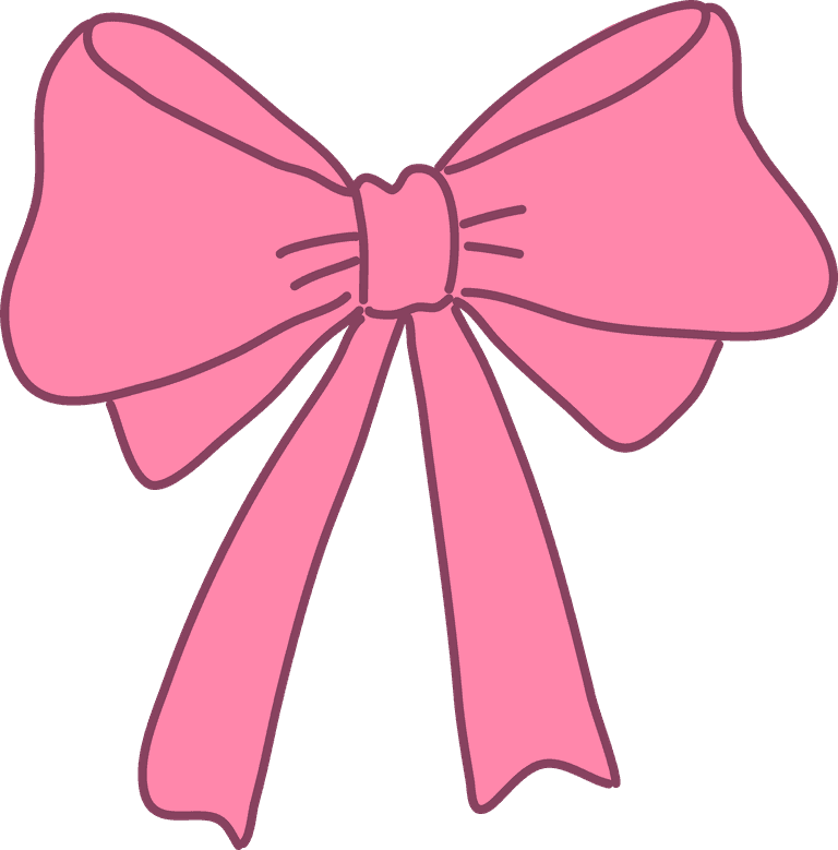 hand drawn pink ribbons for personal touches in crafts and celebrations