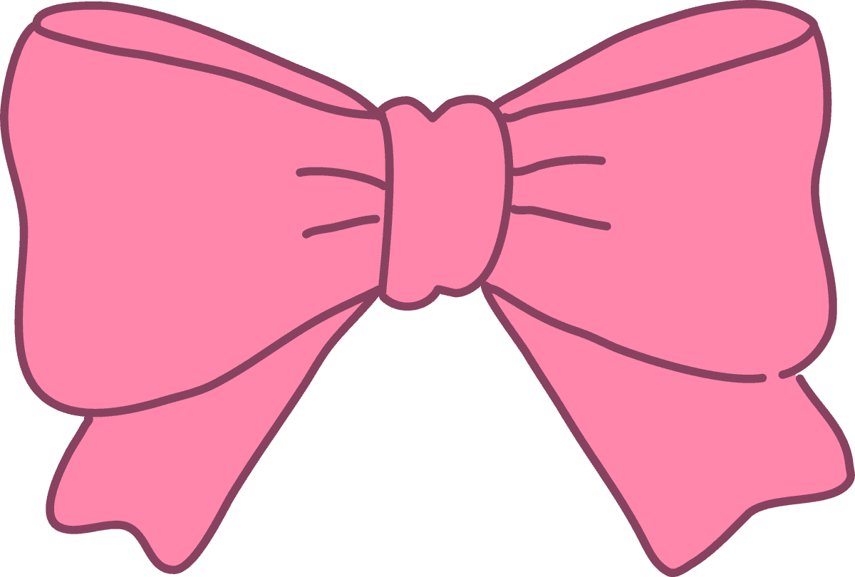 hand drawn pink ribbons perfect for gifts, decorations, and crafting projects