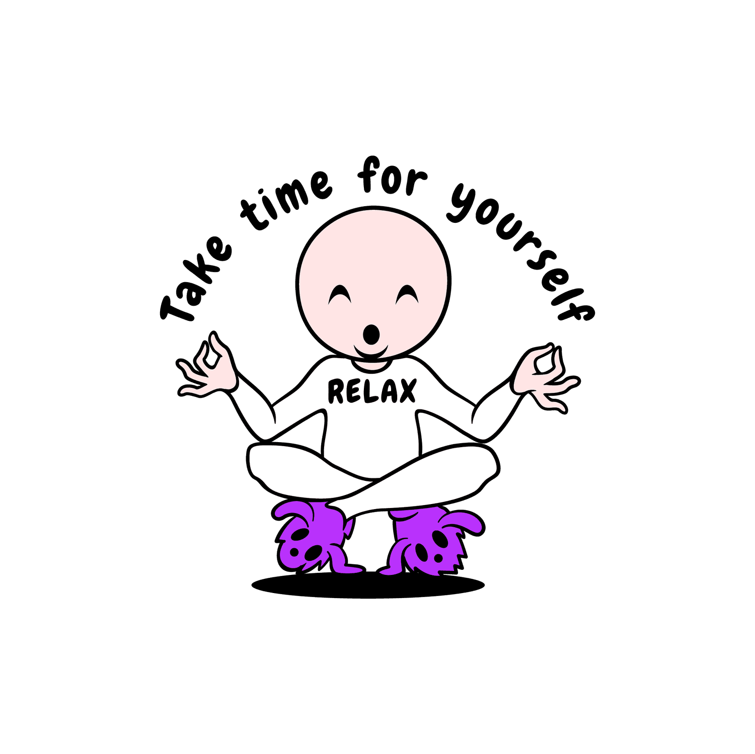 hand drawn relaxing cartoon style stickers with bright colors