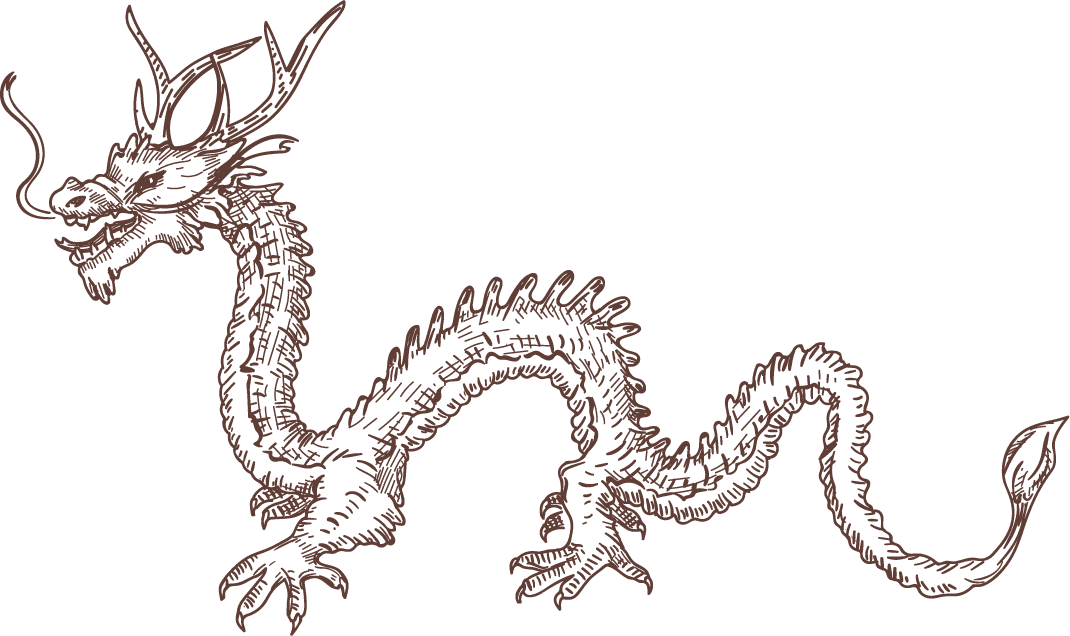 hand drawn sketch fantastic beasts from ancient myths chinese dragon pegasus