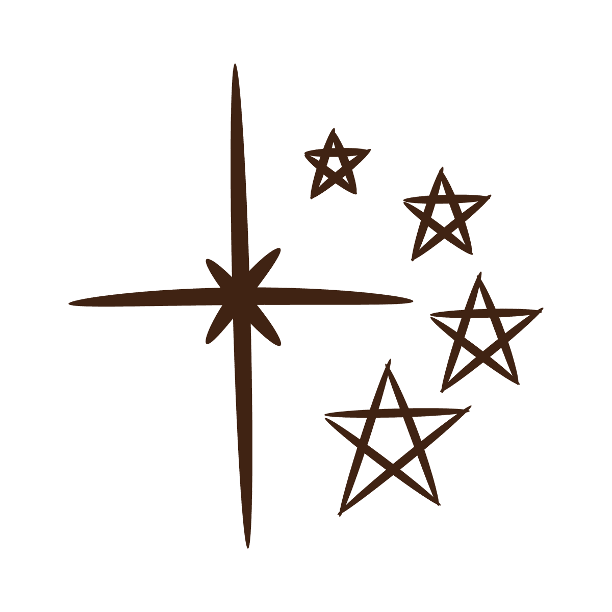 dreamy minimal line art stars and sparkle for celestial design