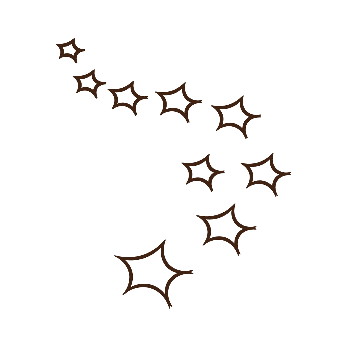 playful minimal line art star trail for dreamy web elements