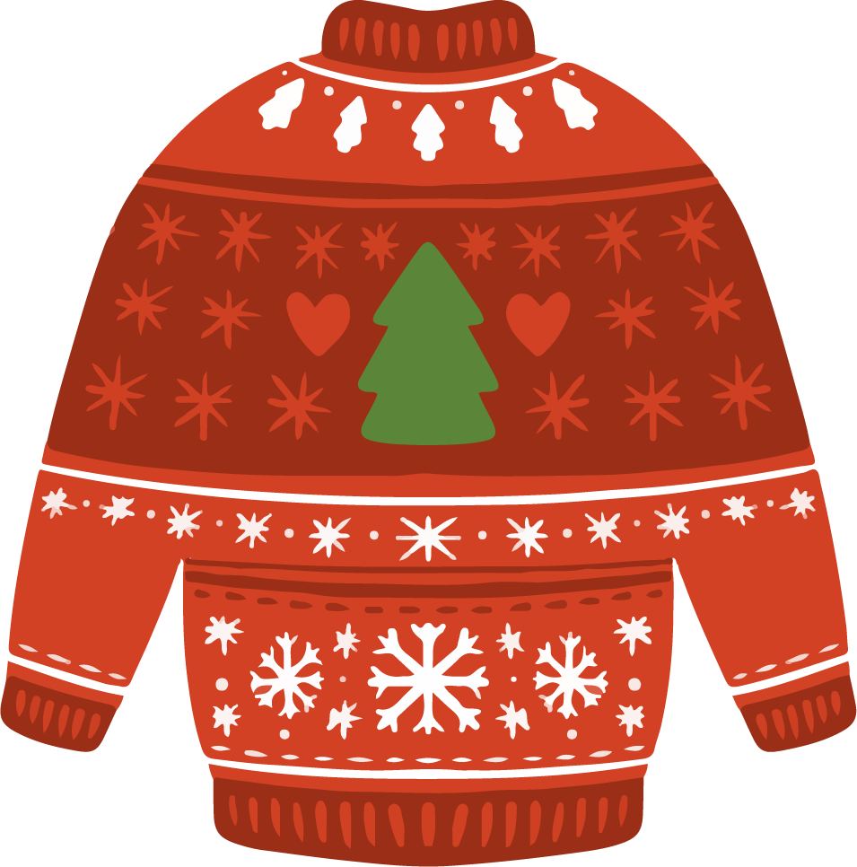 hand drawn ugly sweater collection for festive celebrations with playful holiday motifs