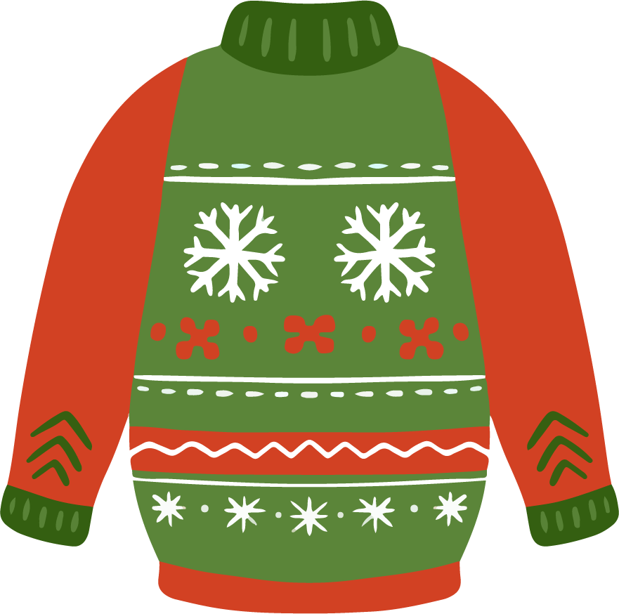 hand drawn ugly sweater collection featuring festive colors and playful patterns for holiday cheer