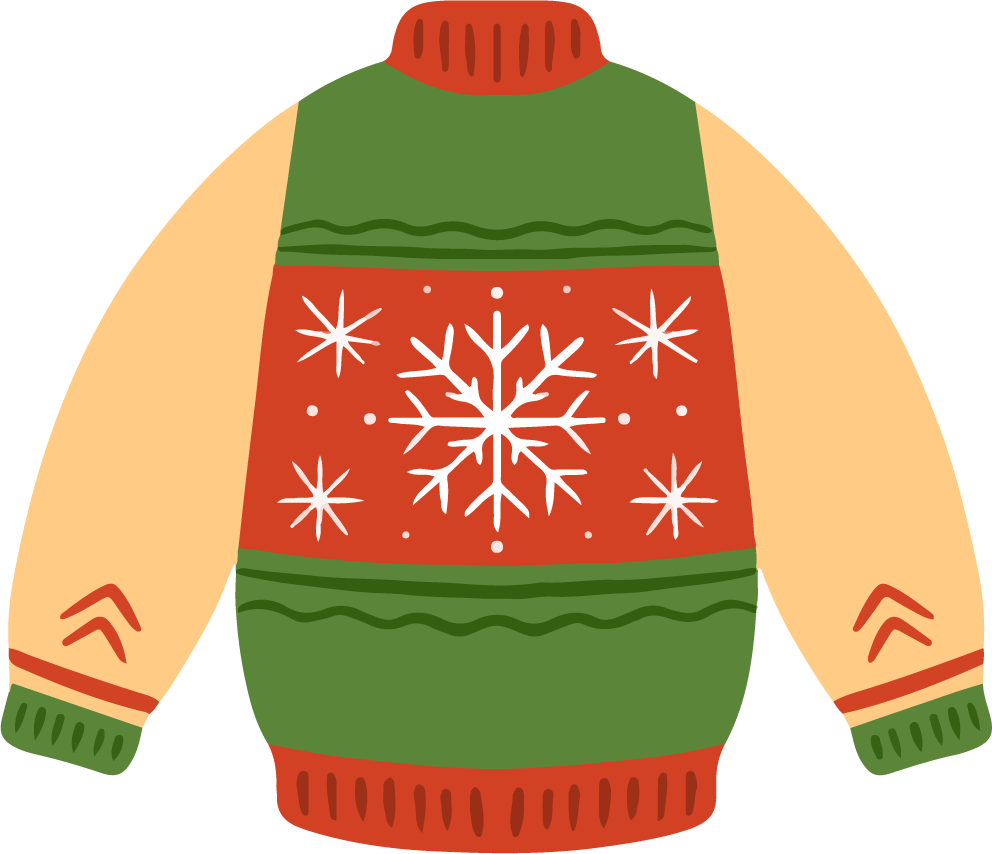 hand drawn ugly sweater collection for festive holiday celebrations with quirky styles