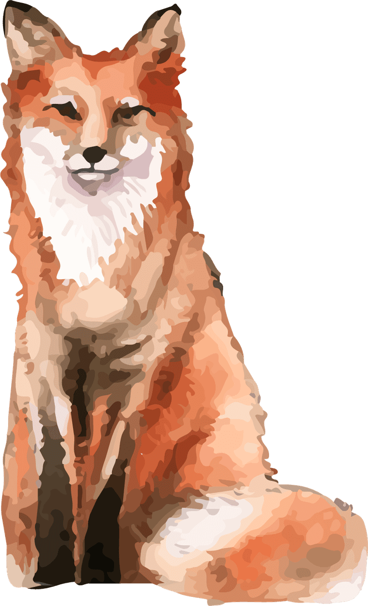 hand drawn wildlife set watercolor style