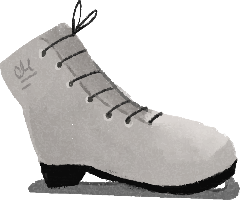 hand drawn winter sport equipment for skating enthusiasts and outdoor adventures