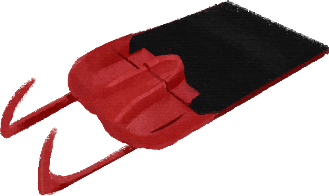 hand drawn winter sport equipment for sledding and outdoor fun in snowy landscapes