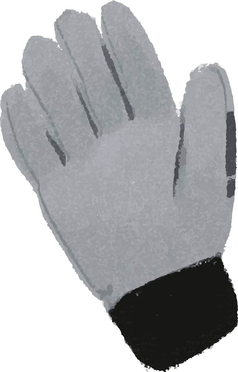 hand drawn winter sport equipment gloves for outdoor activities and snow adventures