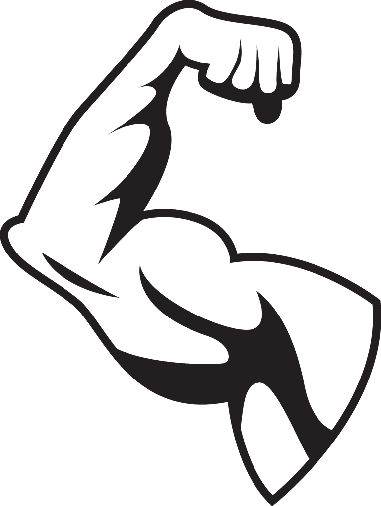 hand muscles flex vector illustration for fitness, health, and empowerment themes