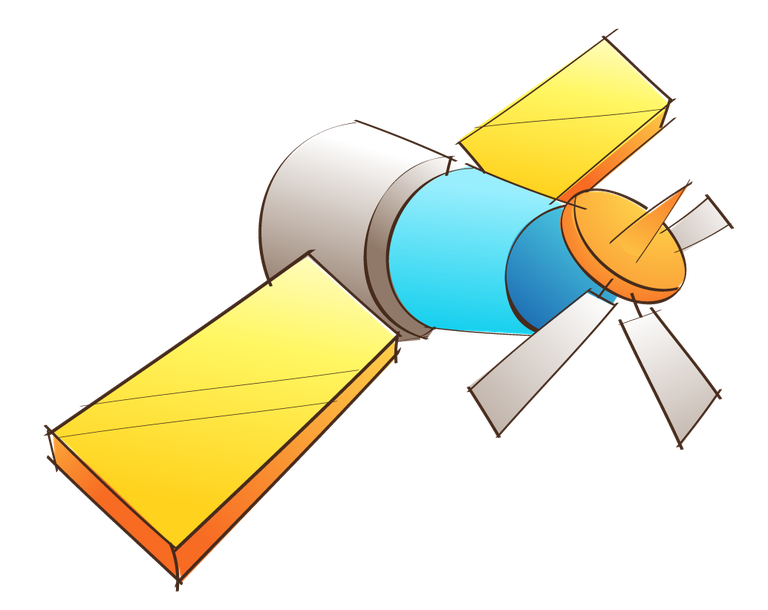 hand painted style icon vector of a satellite for space exploration themes