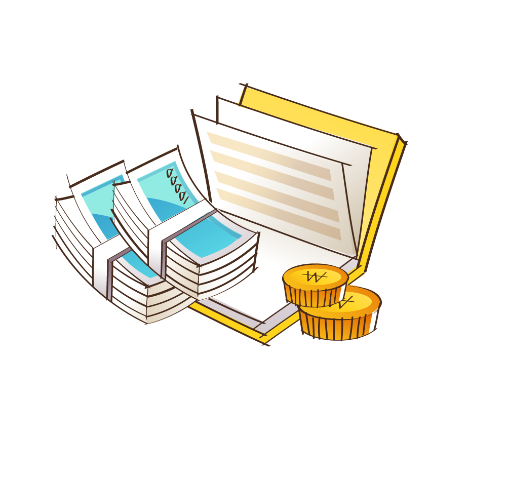 hand painted style icon vector for financial management and budgeting tools