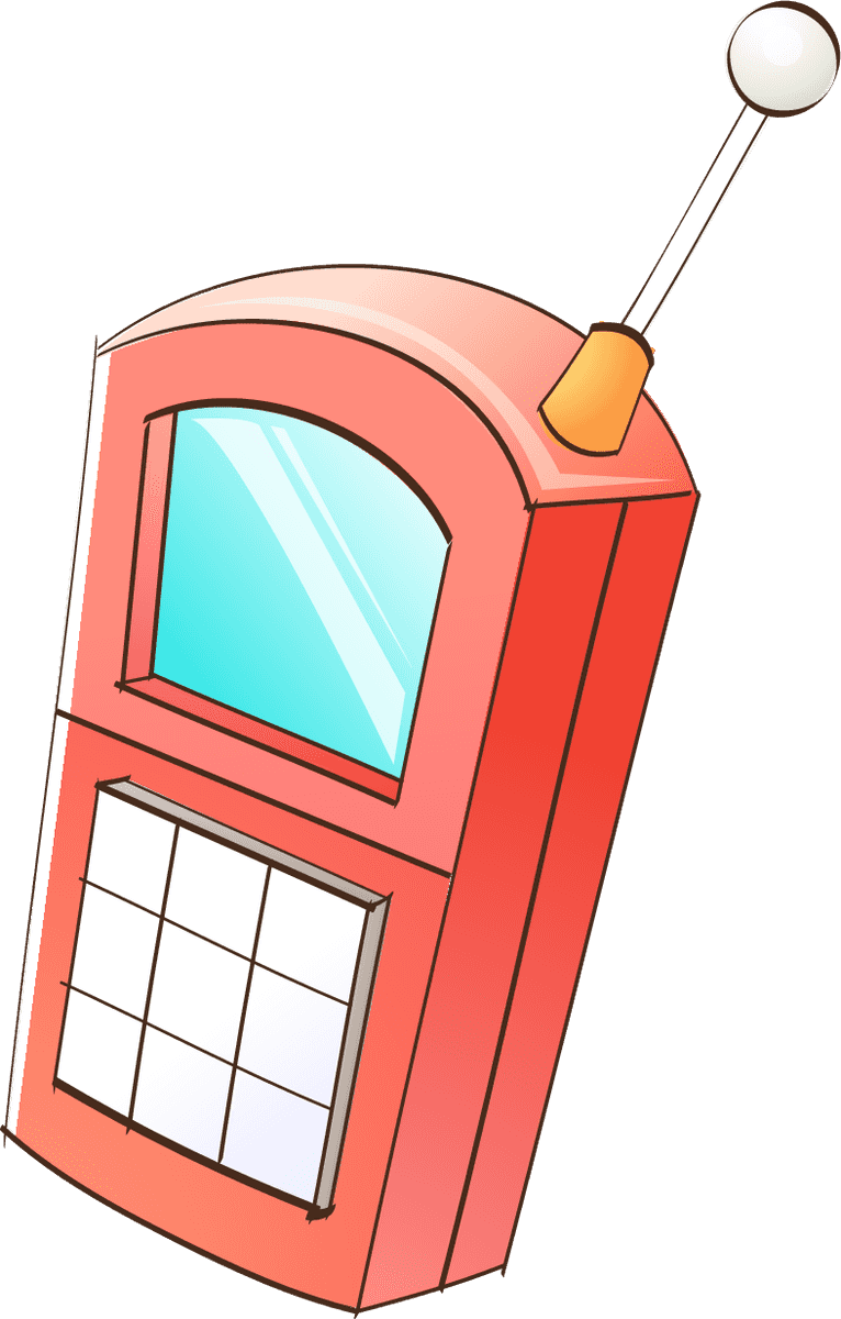 hand painted style icon vector of a vibrant retro mobile phone design for playful communication