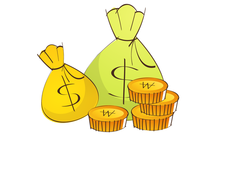 hand painted style icon vector representing money bags and coins for financial themes