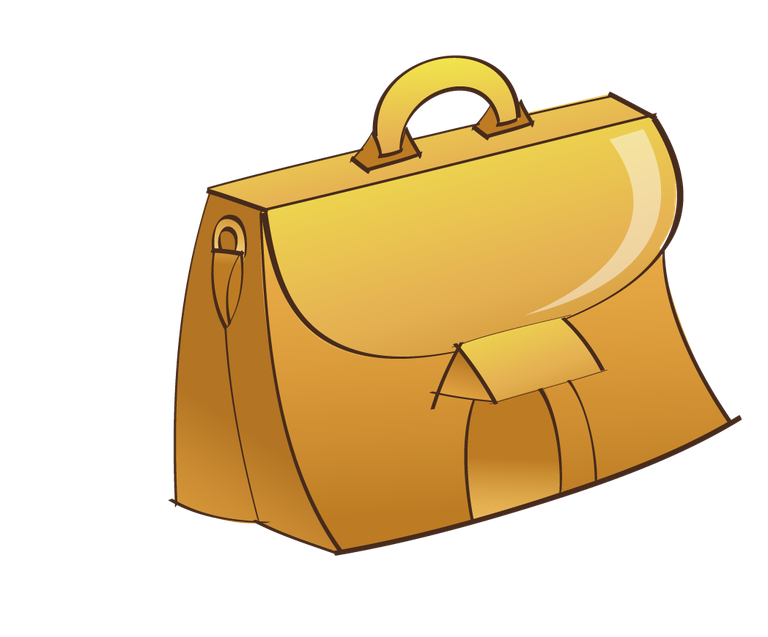 hand painted style icon vector of a classic yellow briefcase for business use