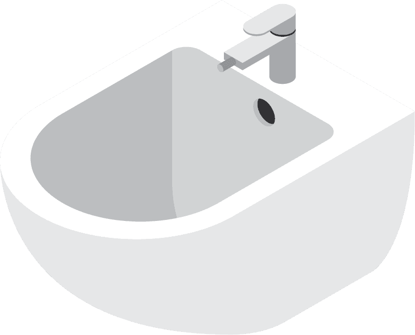 hand sink sanitary engineering isometric icons