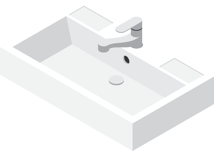 hand sink sanitary engineering isometric icons