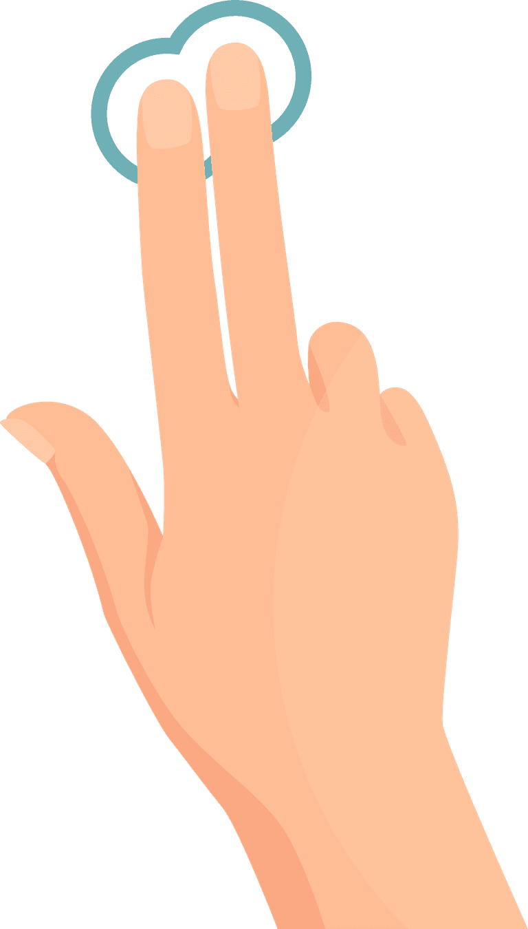hand touch screen hand gestures flat colored icon series with arrows showing direction