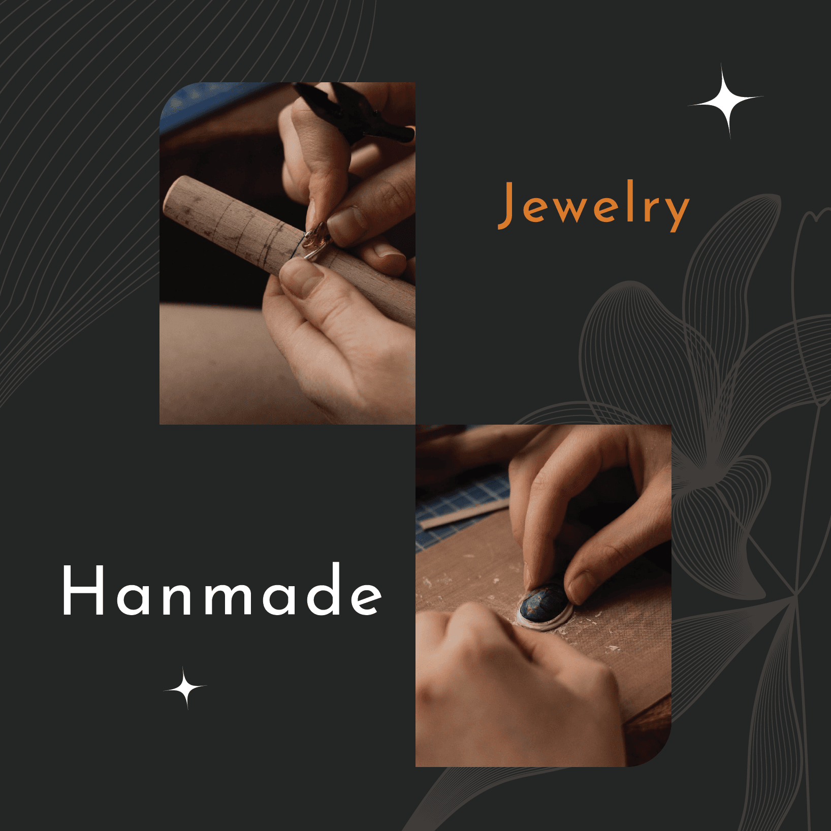 handmade jewelry social media template for showcasing unique creations and craftsmanship