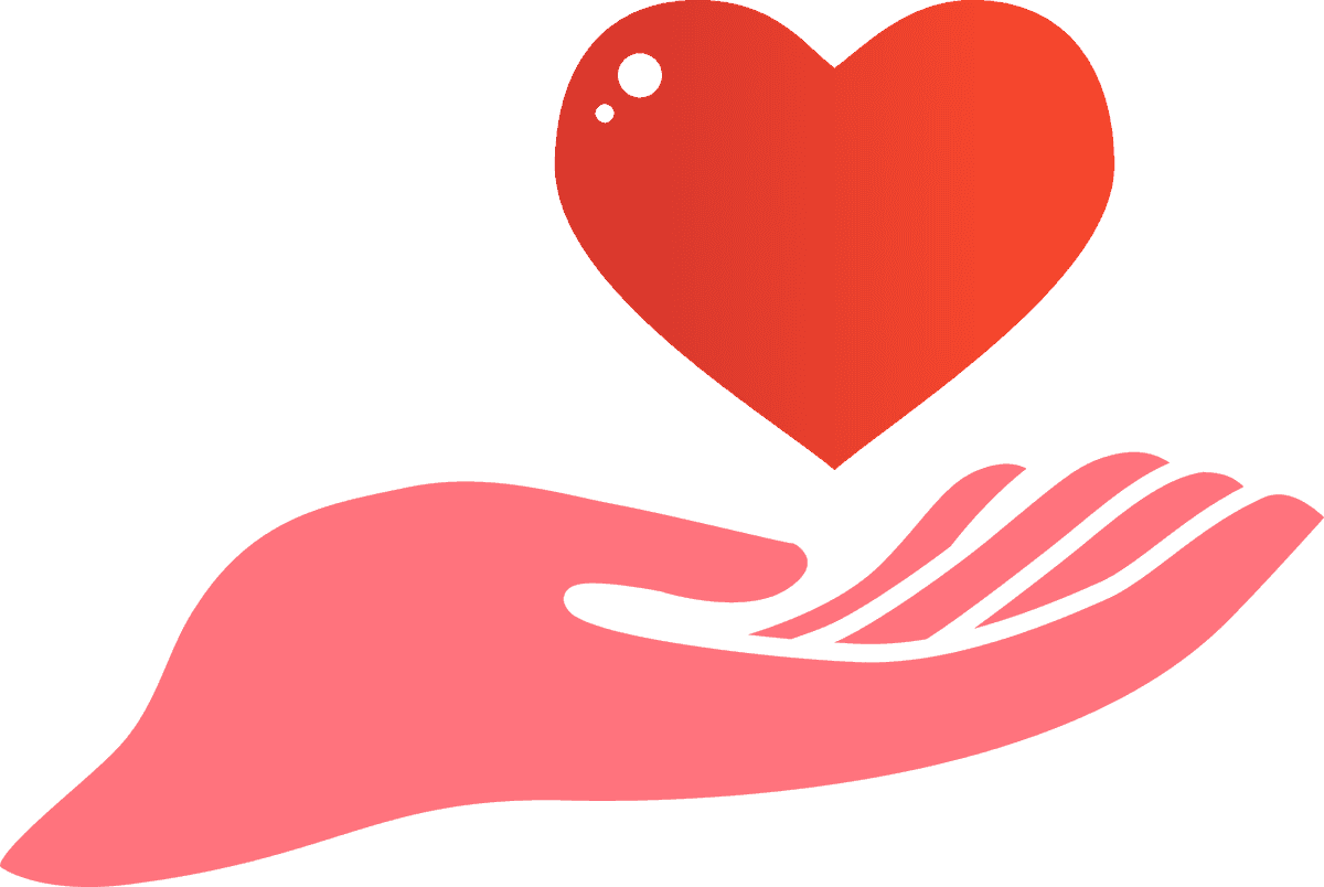 hands palm up icon for love and care in modern minimal style illustration